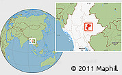 Savanna Style Location Map of Mong Kung, highlighted country