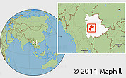 Savanna Style Location Map of Mong Kung, highlighted parent region