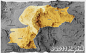 Physical Panoramic Map of Mong Kung, darken, desaturated
