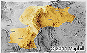 Physical Panoramic Map of Mong Kung, desaturated