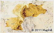 Physical Panoramic Map of Mong Kung, lighten