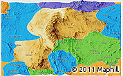 Physical Panoramic Map of Mong Kung, political outside