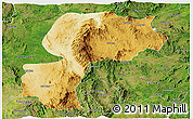 Physical Panoramic Map of Mong Kung, satellite outside