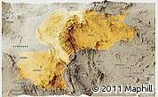 Physical Panoramic Map of Mong Kung, semi-desaturated
