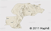 Shaded Relief Panoramic Map of Mong Kung, cropped outside