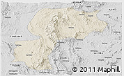 Shaded Relief Panoramic Map of Mong Kung, desaturated