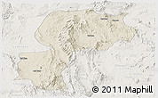 Shaded Relief Panoramic Map of Mong Kung, lighten