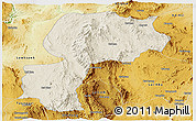Shaded Relief Panoramic Map of Mong Kung, physical outside