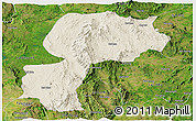 Shaded Relief Panoramic Map of Mong Kung, satellite outside