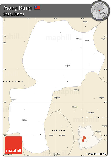 Classic Style Simple Map of Mong Kung