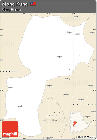 Classic Style Simple Map of Mong Kung