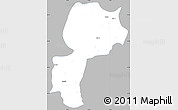 Gray Simple Map of Mong Kung, single color outside