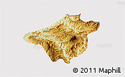 Physical 3D Map of Mong Mao, cropped outside