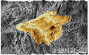 Physical 3D Map of Mong Mao, darken, desaturated