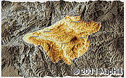 Physical 3D Map of Mong Mao, darken, semi-desaturated