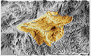 Physical 3D Map of Mong Mao, desaturated