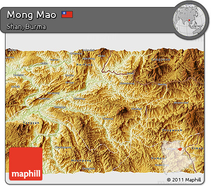 Physical 3D Map of Mong Mao