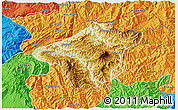 Physical 3D Map of Mong Mao, political outside