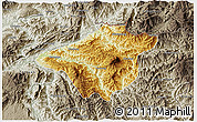 Physical 3D Map of Mong Mao, semi-desaturated