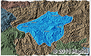 Political 3D Map of Mong Mao, darken, semi-desaturated