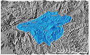 Political 3D Map of Mong Mao, desaturated