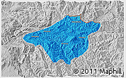 Political 3D Map of Mong Mao, lighten, desaturated