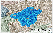 Political 3D Map of Mong Mao, lighten, semi-desaturated