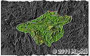 Satellite 3D Map of Mong Mao, darken, desaturated