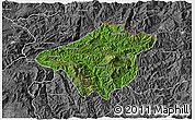 Satellite 3D Map of Mong Mao, desaturated