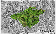 Satellite 3D Map of Mong Mao, lighten, desaturated