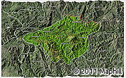 Satellite 3D Map of Mong Mao, semi-desaturated