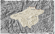 Shaded Relief 3D Map of Mong Mao, darken, desaturated