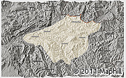 Shaded Relief 3D Map of Mong Mao, darken, semi-desaturated