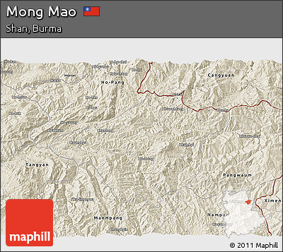 Shaded Relief 3D Map of Mong Mao
