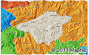 Shaded Relief 3D Map of Mong Mao, political outside