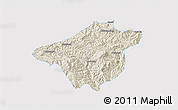 Shaded Relief 3D Map of Mong Mao, single color outside