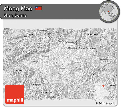 Silver Style 3D Map of Mong Mao
