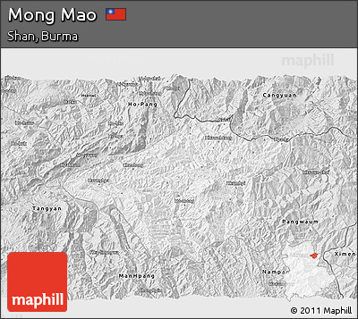 Silver Style 3D Map of Mong Mao