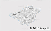Silver Style 3D Map of Mong Mao, single color outside