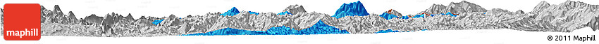 Political Horizon Map of Mong Mao, lighten, desaturated