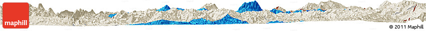 Political Horizon Map of Mong Mao, shaded relief outside