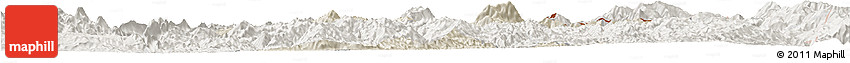 Shaded Relief Horizon Map of Mong Mao, lighten