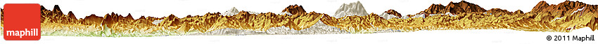 Shaded Relief Horizon Map of Mong Mao, physical outside