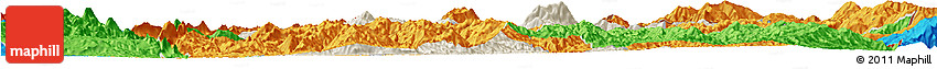 Shaded Relief Horizon Map of Mong Mao, political outside