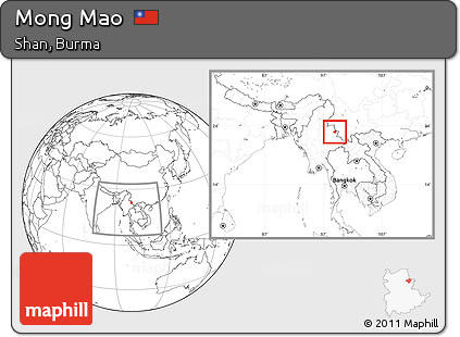 Blank Location Map of Mong Mao, within the entire country
