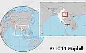 Gray Location Map of Mong Mao, highlighted country, within the entire country