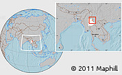 Gray Location Map of Mong Mao, highlighted parent region, within the entire country, hill shading