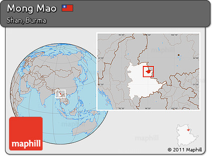 Gray Location Map of Mong Mao, highlighted parent region