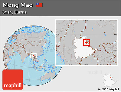 Gray Location Map of Mong Mao, highlighted parent region