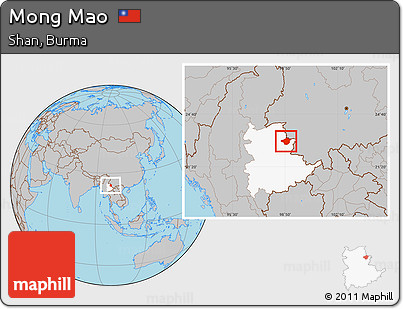 Gray Location Map of Mong Mao, highlighted parent region